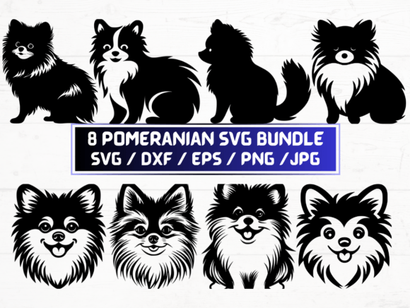 12 Pomeranian Svg File for Graphics and Crafts