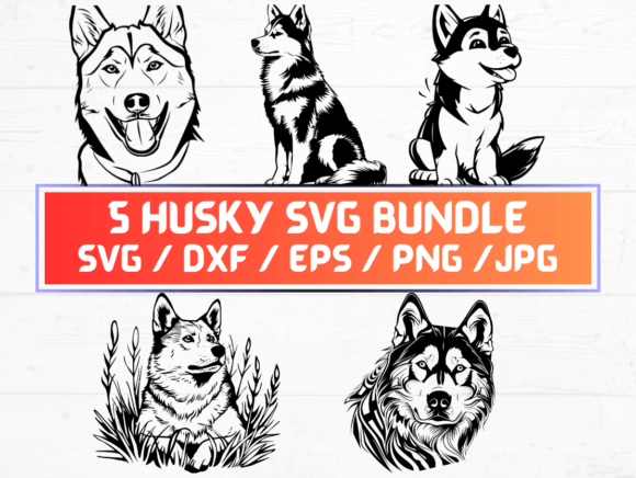 5 Husky Svg File: A Graphic Design Asset for Crafts and Creativity