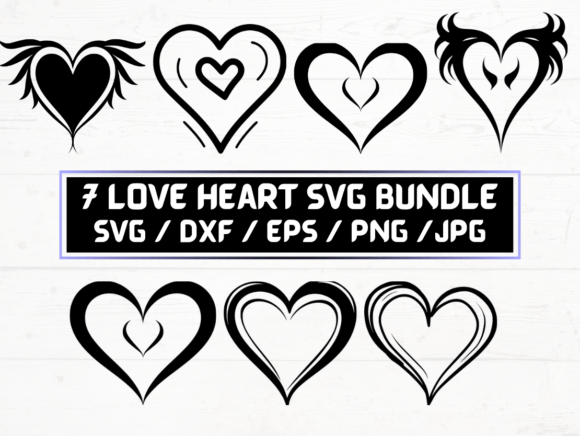 7 Valentine Love Heart SVG: A Graphic Asset for Crafts and Branding