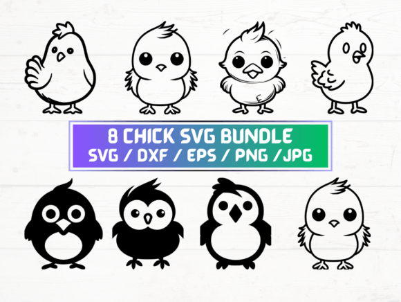 8 Chick SVG Bundle: A Graphic Asset for Crafts and Branding