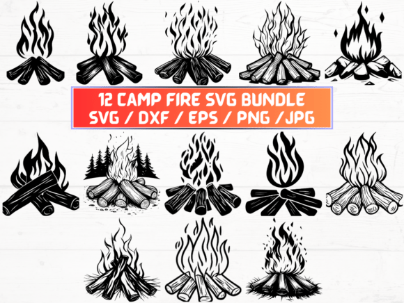Camp Fire Graphics for Crafts