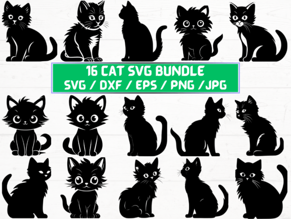 Cat Laser Engraving Cut Files: Graphics for Crafts & Local Branding