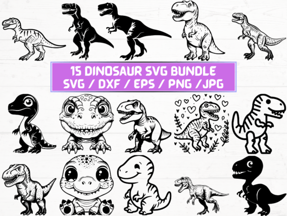 Dinosaur Laser Engraving Cut Files: Graphics for Crafts & Content