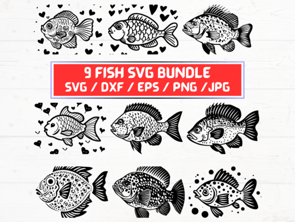 Fish SVG Bundle: Graphics for Crafts & Creative Brands