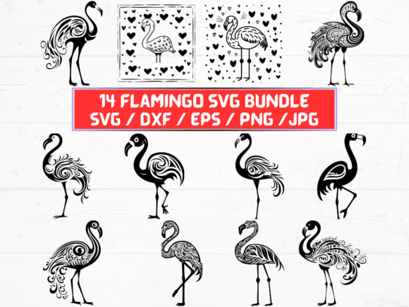 Flamingo Laser Engraving Cut Files: Graphics for Crafts