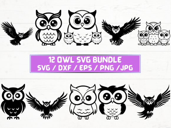 Owl Laser Cut Graphics for Crafts
