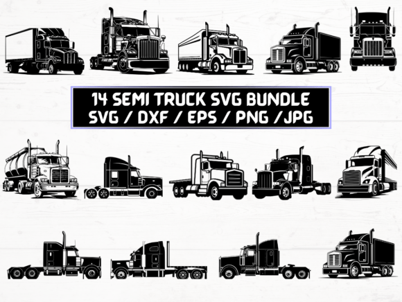 Semi Truck Graphics for Crafts & Digital Products