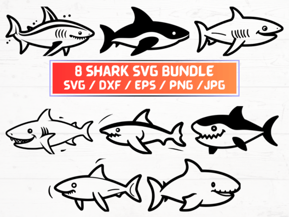 Shark Graphics for Modern Web and Editorial Use