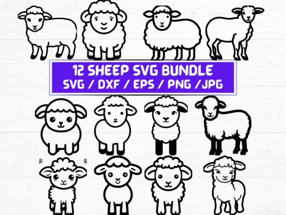 Sheep SVG File: A Graphic Asset for Crafts and Branding