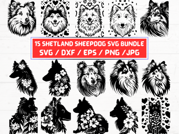 Shetland Sheepdog Dog Graphics for Crafts