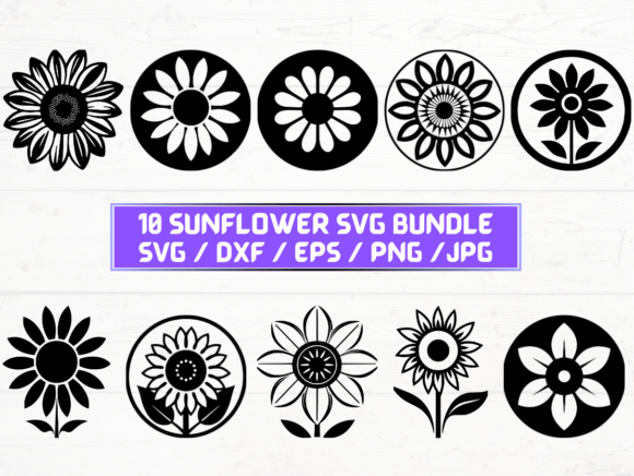 Sunflower SVG File: Graphics for Crafts & Content Publishing