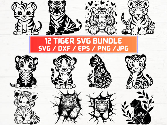 Tiger Laser Cut: Graphics for Crafts & Creative Branding