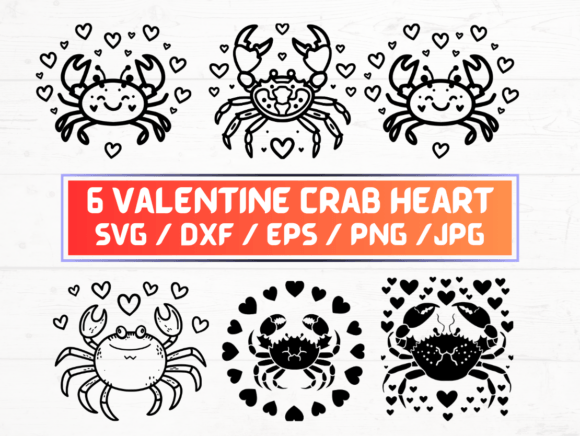 Valentine Crab Heart SVG: A Graphic Design Asset for Crafts