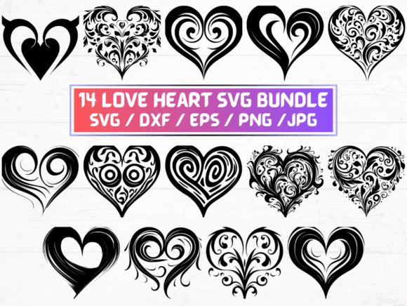 Valentine Love Heart SVG Laser Engraving Graphics for Crafts