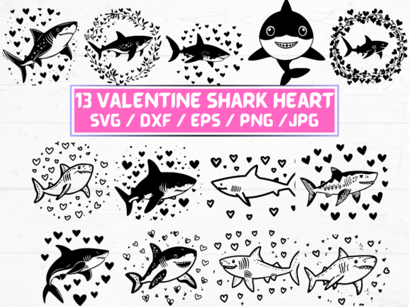 Valentine Shark Heart Design