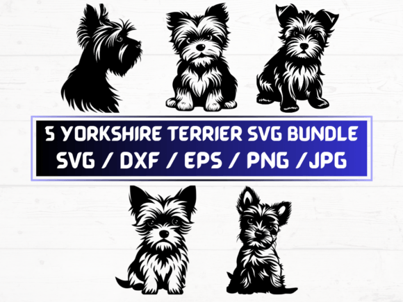 Yorkshire Terrier Graphics for Crafts and Branding